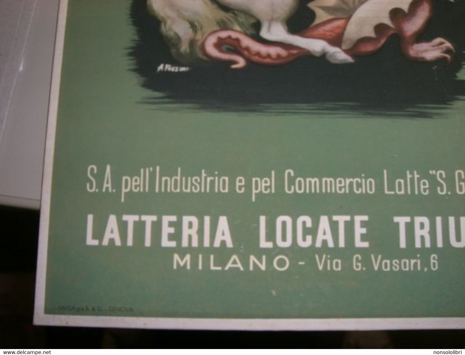 TARGA PUBBLICITARIA BURRO SAN GIORGIO LATTERIA LOCATE TRIULZI - Plaques En Carton