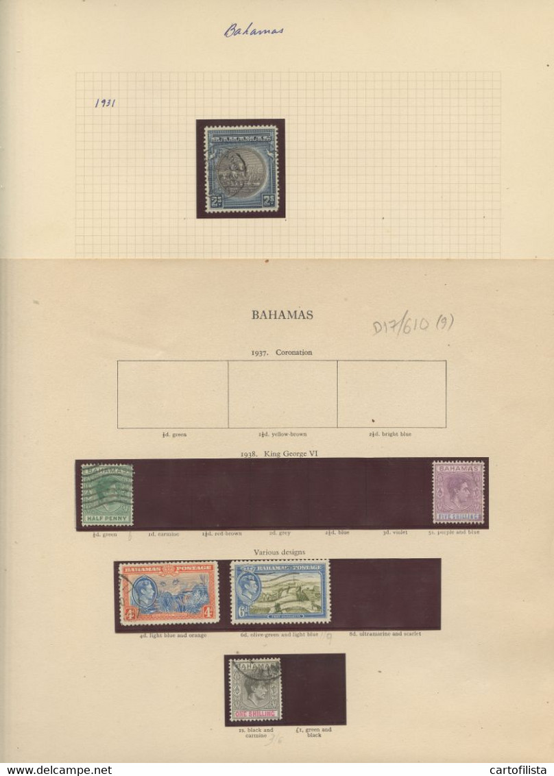 Used Stamps, Lot, BAHAMAS, Miscellaneous From 1937 To 1967  (Lot 610) - 9 Scans - Other & Unclassified