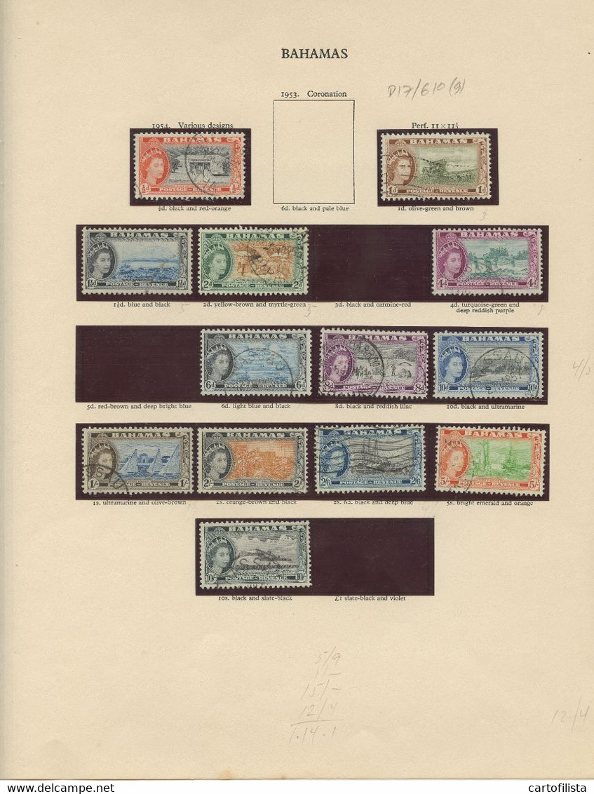 Used Stamps, Lot, BAHAMAS, Miscellaneous From 1937 To 1967  (Lot 610) - 9 Scans - Autres & Non Classés