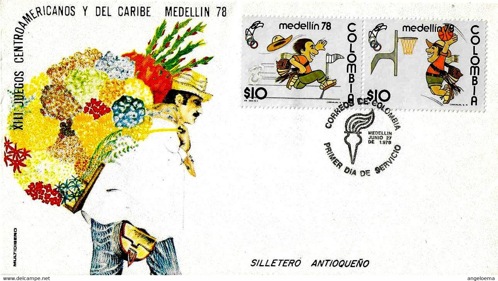 COLOMBIA - 1978 MEDELLIN XIII Giochi Sportivi Juegos Centroamericanos Y Caribe 2v. Con Annullo Spec. Su Busta Fdc - 5179 - Sonstige & Ohne Zuordnung