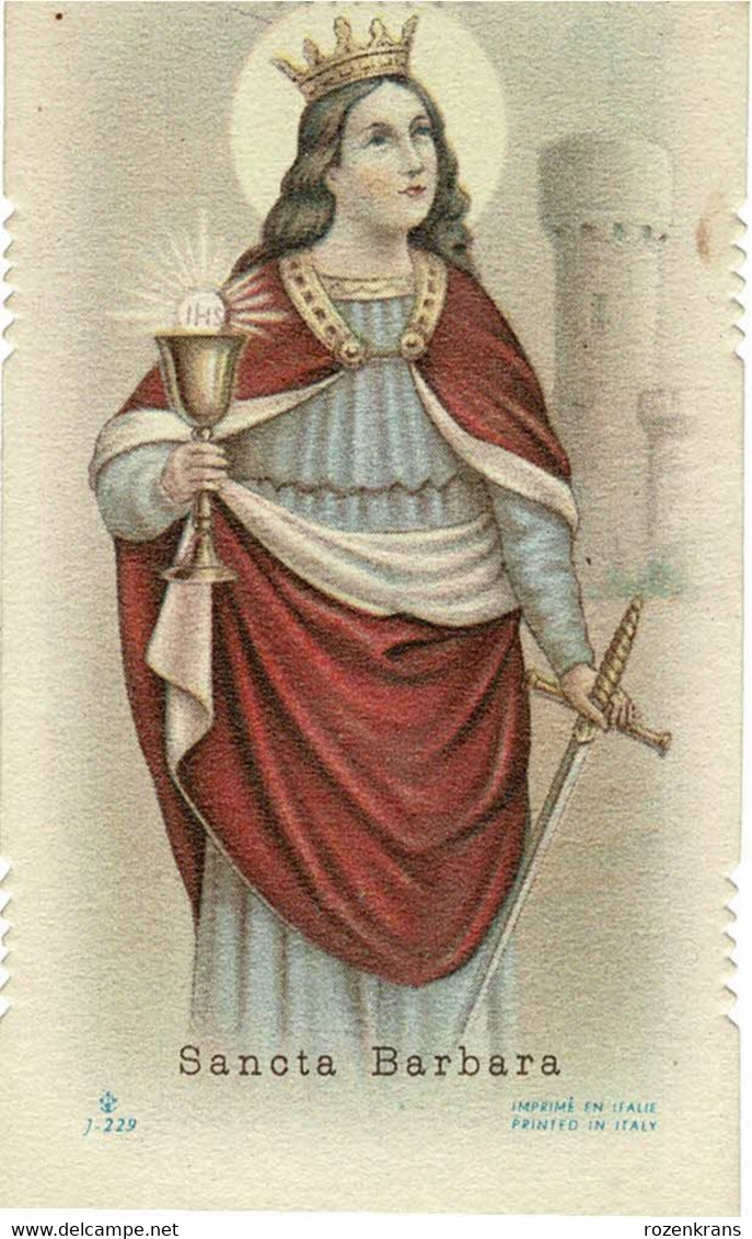 Heiligenprentje Image Pieuse Santini Sainte Sancta Barbara Heilige Canivet Martelares Holy Card - Imágenes Religiosas