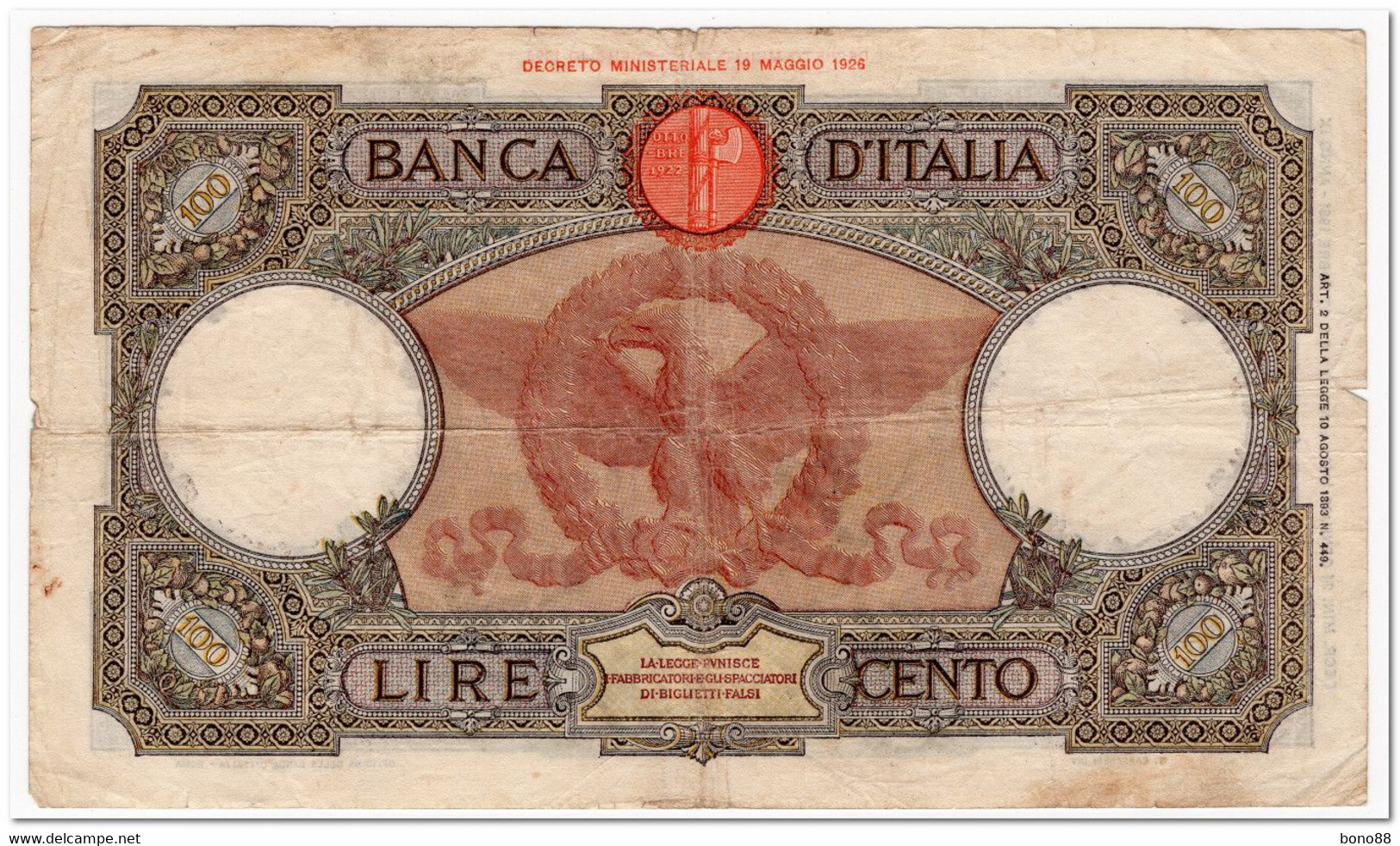 ITALY,100 LIRE,1942,P.55b,CIRCULATED - 100 Lire