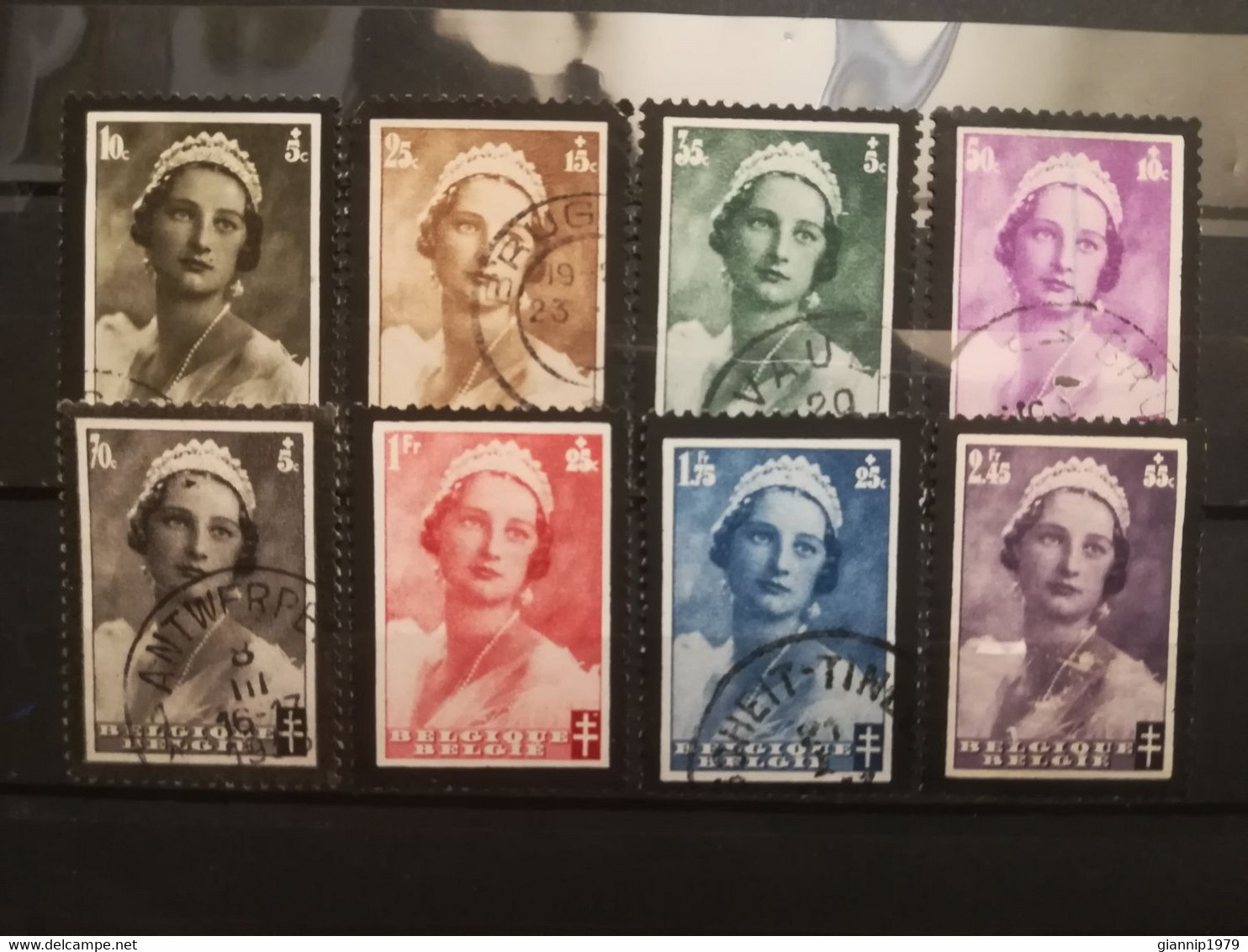 FRANCOBOLLI STAMPS BELGIO BELGIQUE 1935 USED SERIE COMPLETA COMPLETE REGINA ASTRID QUEEN BELGIE OBLITERE' - 1929-1941 Groot Montenez