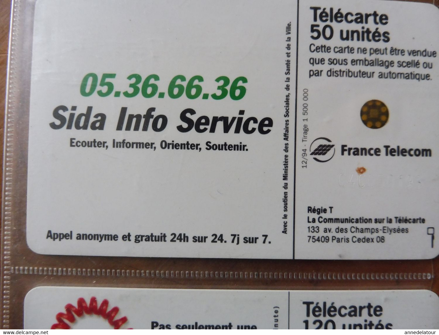 10 télécartes  FRANCE TELECOM   SIDA INFO SERVICE -  Marre d'être seul avec la dope, je suis séro depuis 90, etc