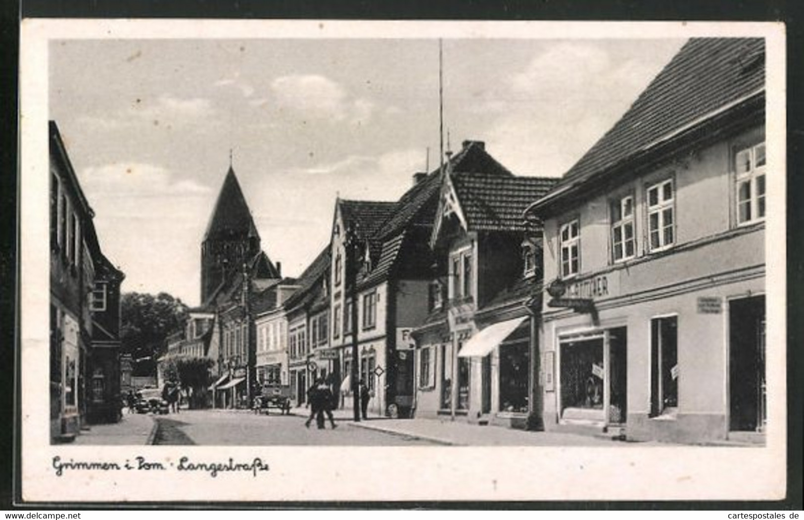 AK Grimmen I. Pomm., Partie An Der Langestrasse - Grimmen