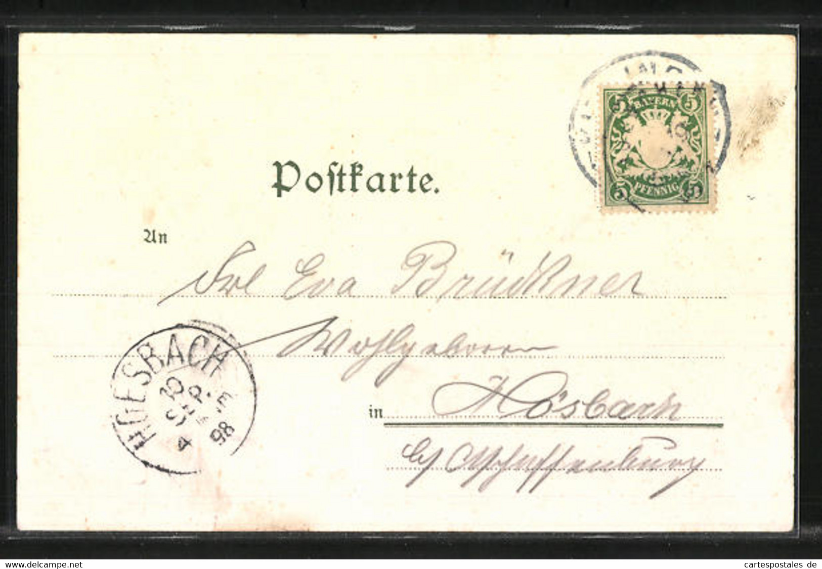 Lithographie Kitzingen, Prot. Kirche, Kaiser Wilhelm Str., Totalansicht - Kitzingen