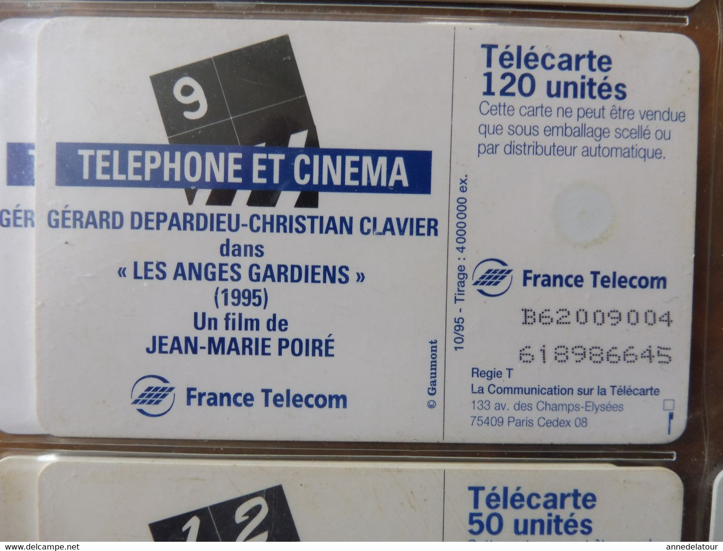 10 télécartes FRANCE TELECOM  Téléphone et Cinéma (Blier ,Piccoli ,Gabin ,Signoret ,Clavier ,Trintignan ,Polanski , etc)