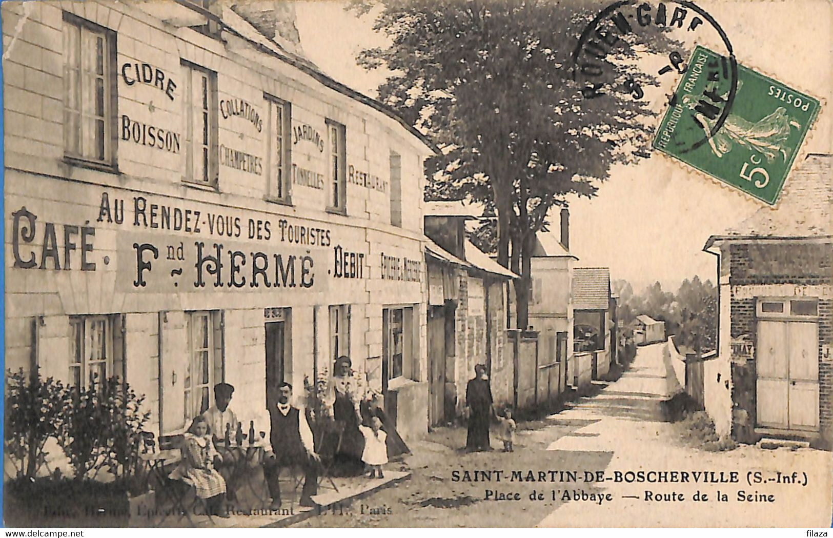 76 -  Seine Maritime   -  Saint Martin De Boscherville - Place De L'Abbaye - Route De La Seines   (N5358) - Saint-Martin-de-Boscherville