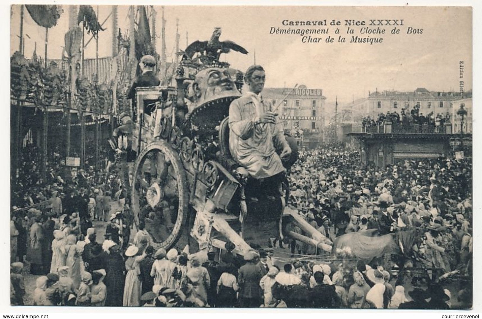 CPA - NICE (A. M ) - Carnaval XXXXI - Déménagement à La Cloche De Bois, Char De La Musique  - Pub Verso Huile D'Olive - Carnival