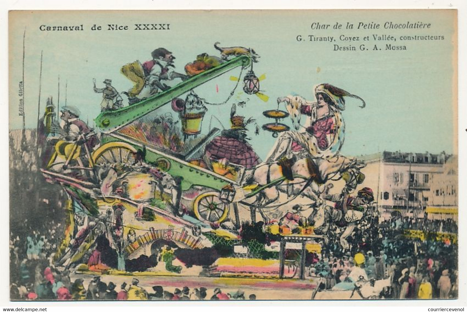 CPA - NICE (Alpes Maritimes) - Carnaval XXXXI - Char De La Petite Chocolatière - Publicité Verso Huile D'Olive - Carnaval