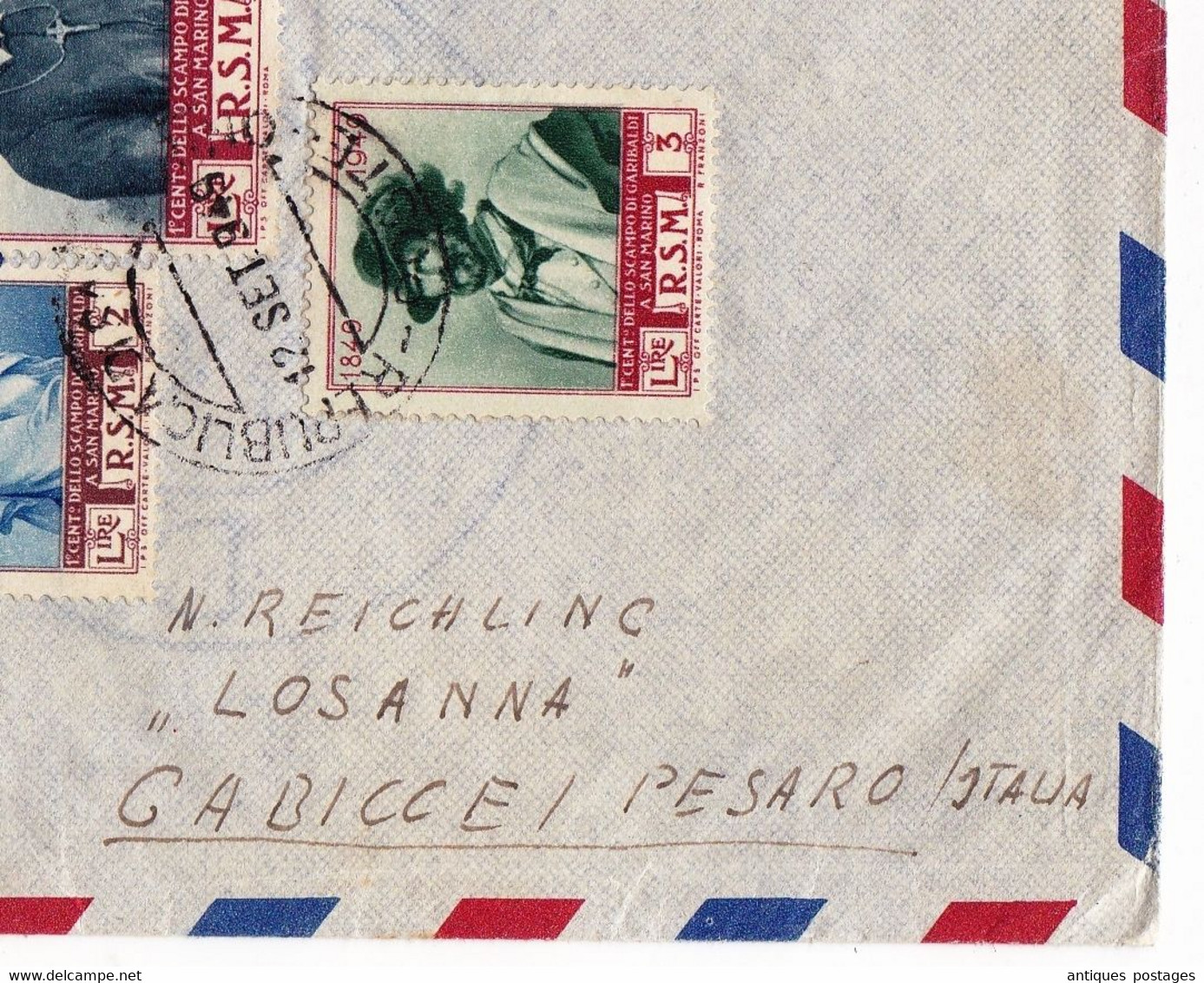 Lettre 1949 San Marin San Marino Suisse Gabicce Pesaro Italia Kilchberg Suisse - Briefe U. Dokumente