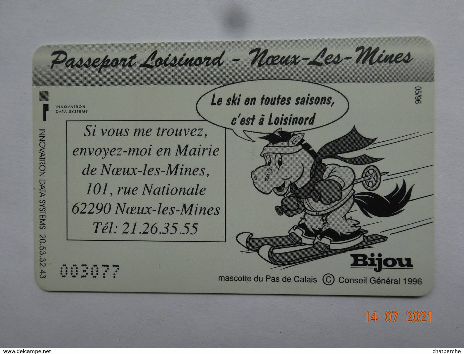 CARTE A PUCE CHIP CARD  CARTE FIDÉLITÉ  PASSEPORT LOISINORD 62 PAS-DE-CALAIS NOEUX-LES-MINES - Tarjetas De Fidelización Y De Regalo