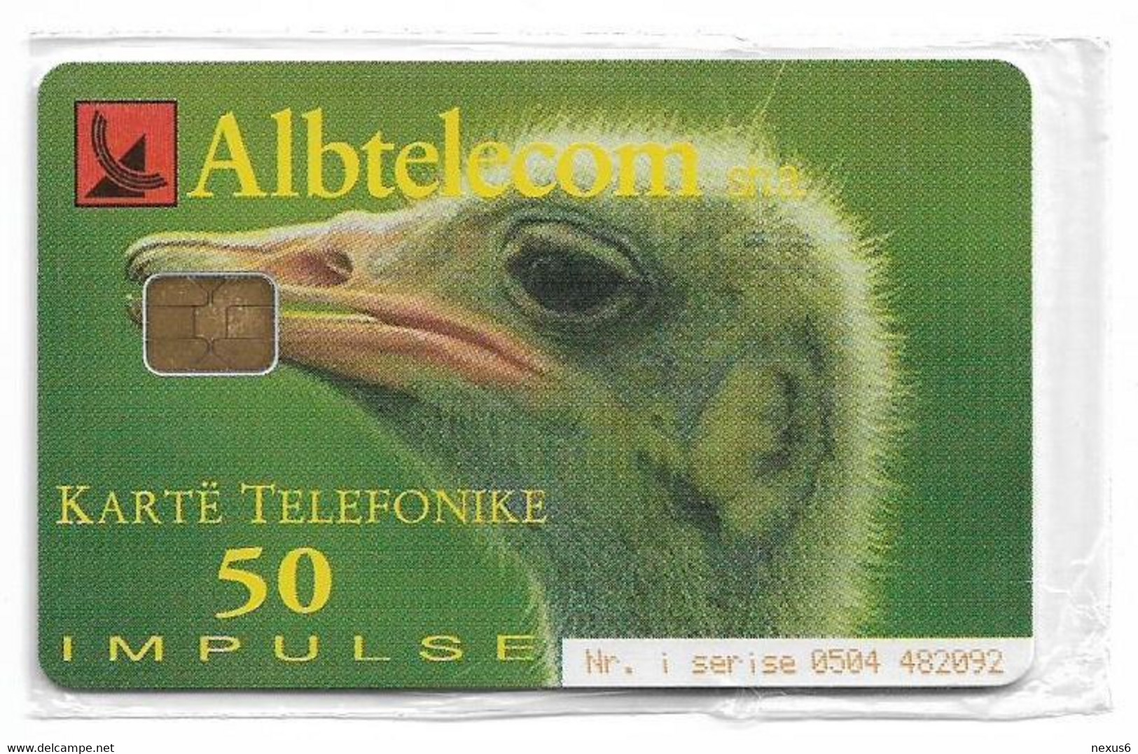 Albania - Albtelecom - Ostrich & Peacock - ALB-72, 11.2001, 50Units, 180.000ex, NSB - Albanie