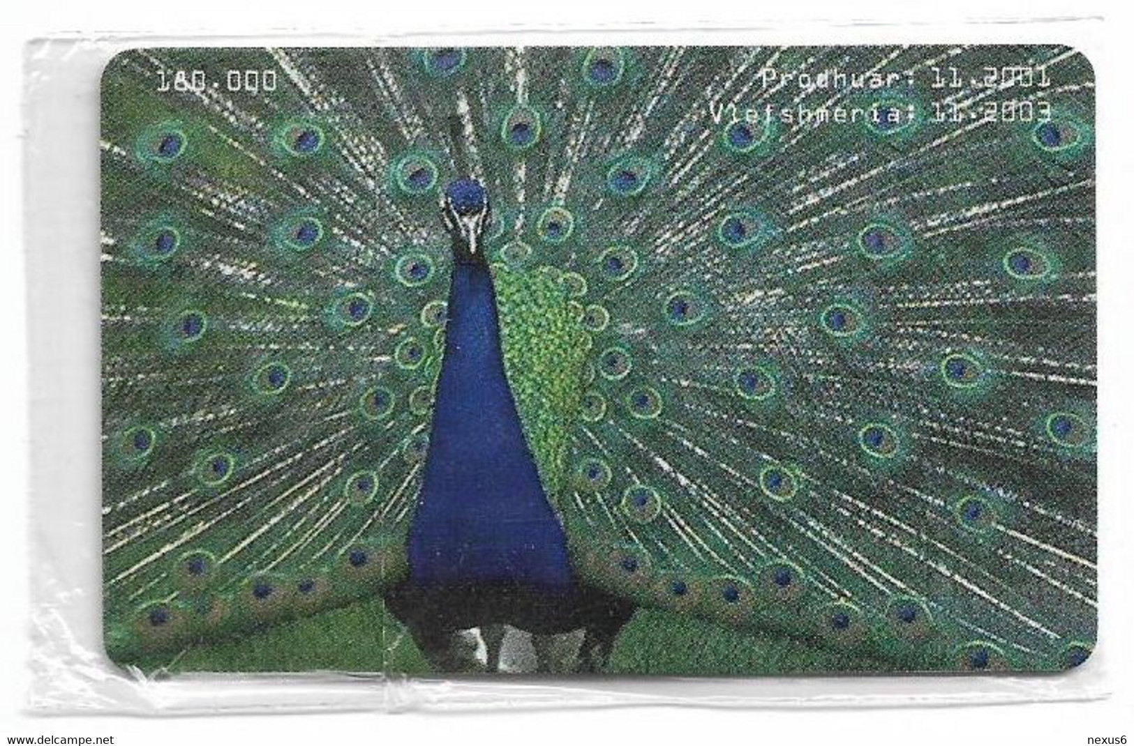 Albania - Albtelecom - Ostrich & Peacock - ALB-72, 11.2001, 50Units, 180.000ex, NSB - Albanie