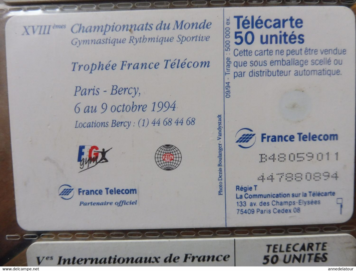 10 télécartes FRANCE TELECOM  - Gymnastique (Championnats du monde, 6e, 7e Internationaux, Une Passion, etc)