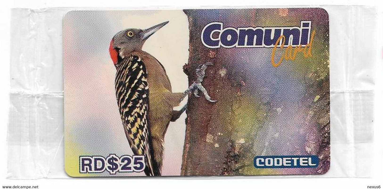 Dominican Rep. - Codetel (ComuniCard) El Carpintero Bird, No Edition - Remote Mem. RD25$, NSB - Dominicaine