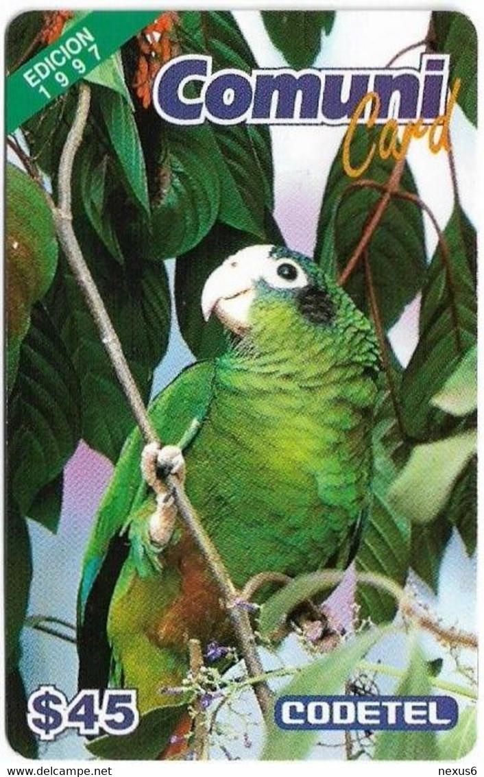 Dominican Rep. - Codetel (ComuniCard) La Cotorra Parrot, 1997 Edit. - 1997, 45$, Remote Mem. Used - Dominicaine