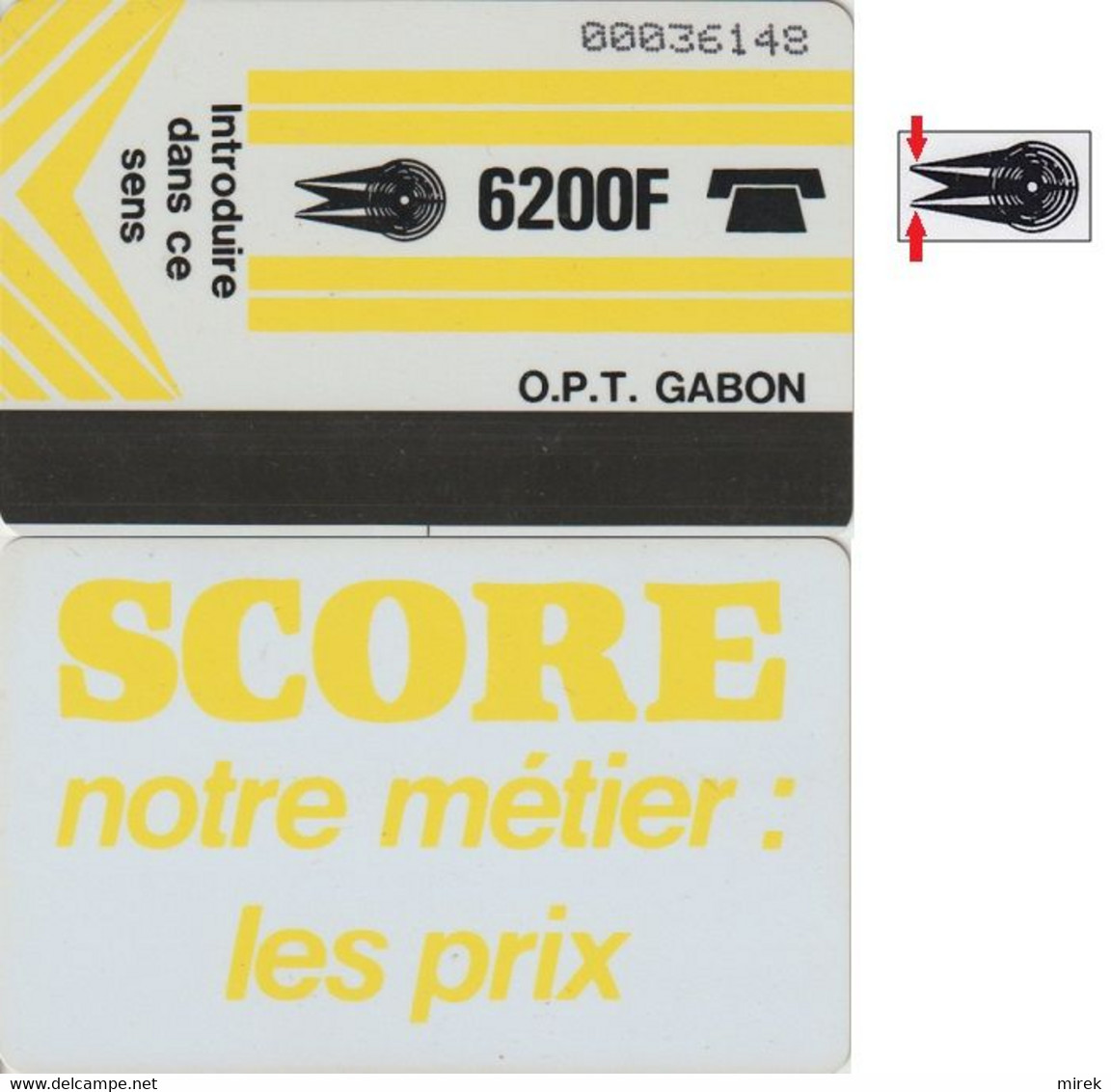 422/ Gabon; Autelca, P4. Logo - Yellow / SCORE, 1. Type (open) - Gabun