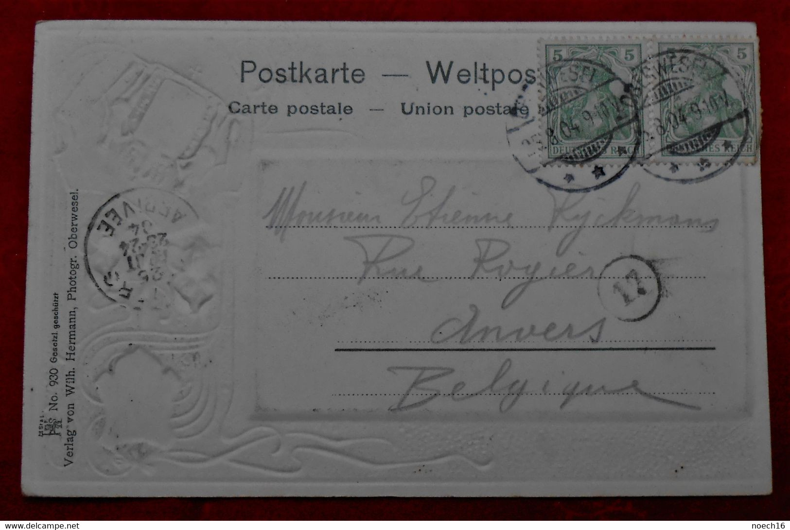 CPA 1904 Geprägte Mit Wappen, Oberwesel Mit Hafen. Allemagne - Oberwesel