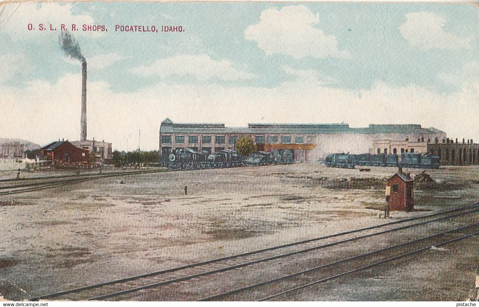 546 – Vintage 1900-10s – Pocatello Idaho USA – O.S.L.R.R. Shops – Railway Depot Train – By Gray News Co. – Good Conditio - Pocatello