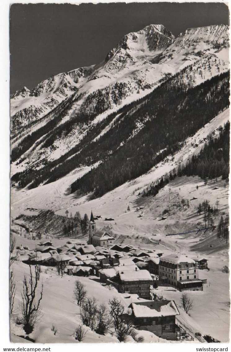 KIPPEL Lötschental Mit Bietschhorn Gel. 1950 Stempel Pension Restaurant Bietschhorn - Kippel