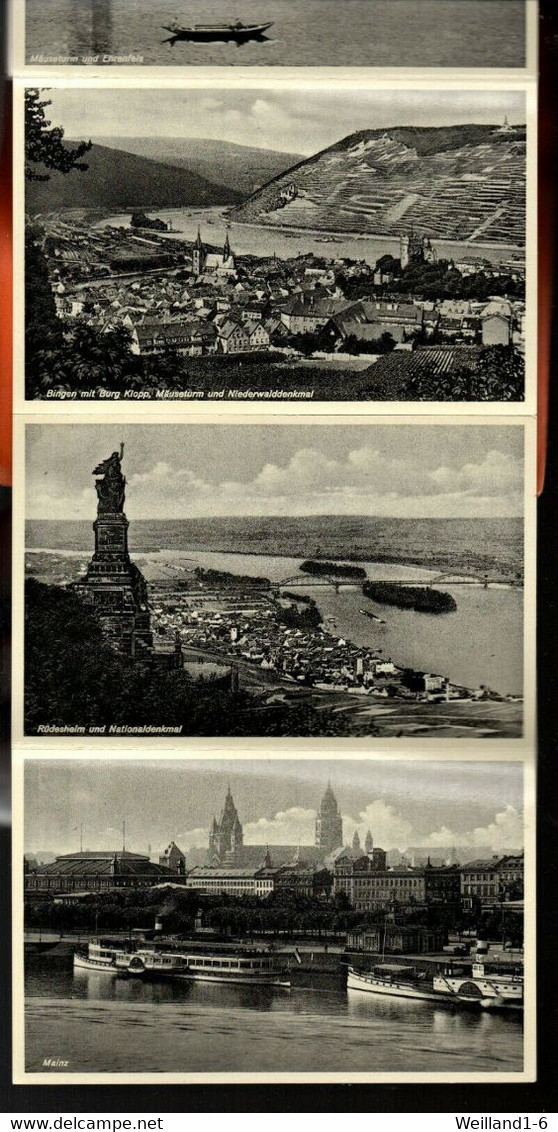 Leporello Der Malerische Rhein - Von Mainz Bis Köln, 18 Karten Je Ca. 9 X 14 Cm, Um Ca. 1930 - Other & Unclassified