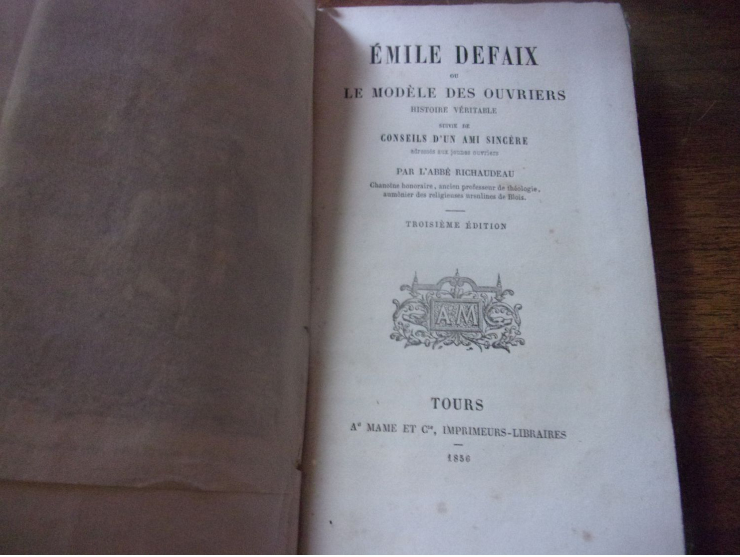 SOLOGNE ROMORANTIN 1856  ABBE RICHAUDEAU / EMILE DEFAIX MODELE DES OUVRIERS COUVERTURE ROMANTIQUE MAME - Centre - Val De Loire