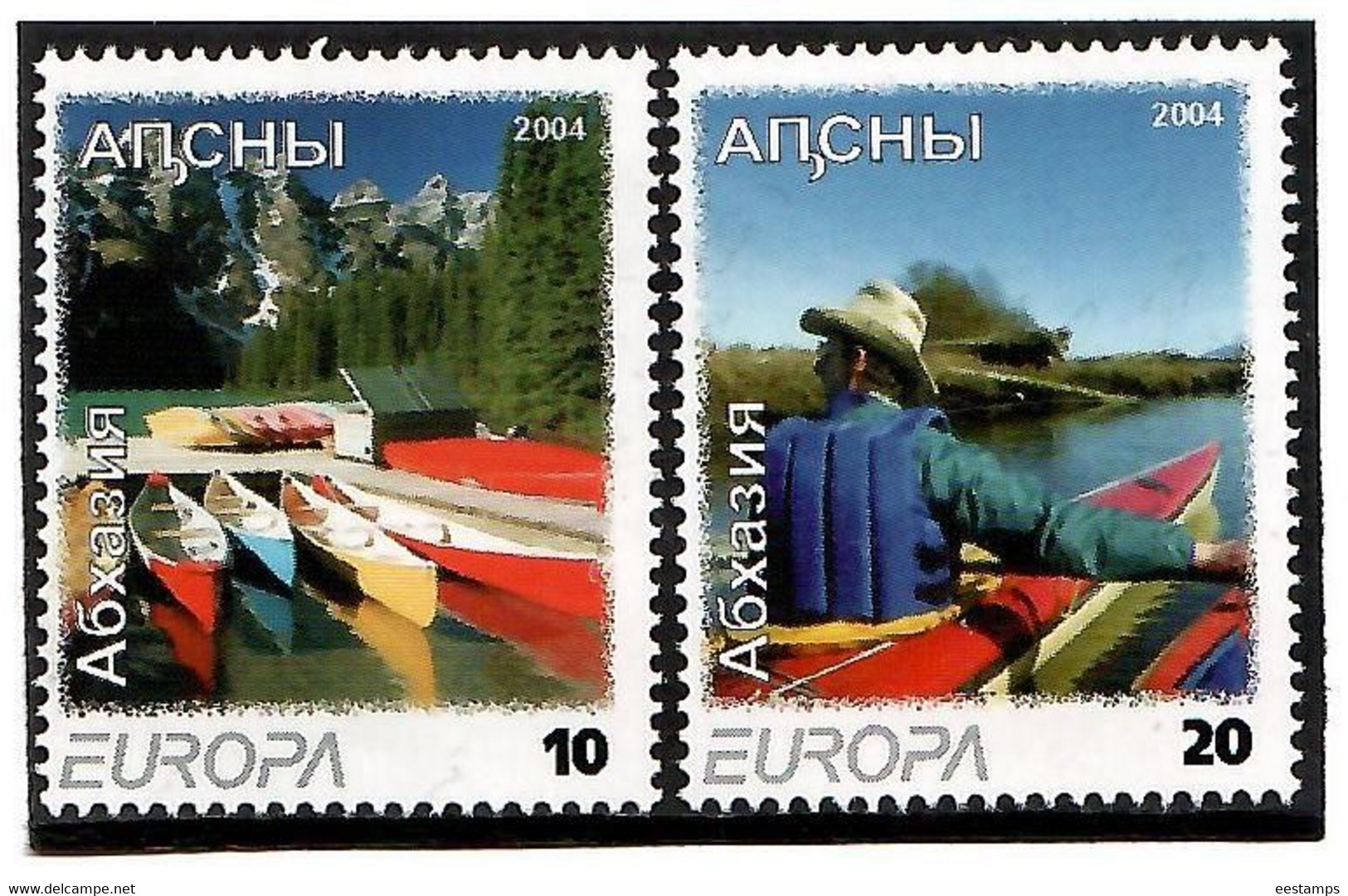 Abkhazia . EUROPA Cept 2004. Holliday (Boats Travel River). 2v:10,20 - 2004