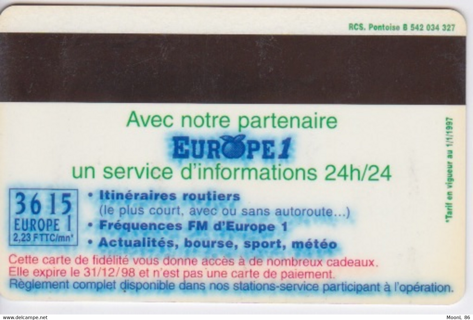 ANCIENNE CARTE - CARBURANT - MAGNETIQUE -  STATION SERVICE ESSENCE BP MOBIL - Other & Unclassified