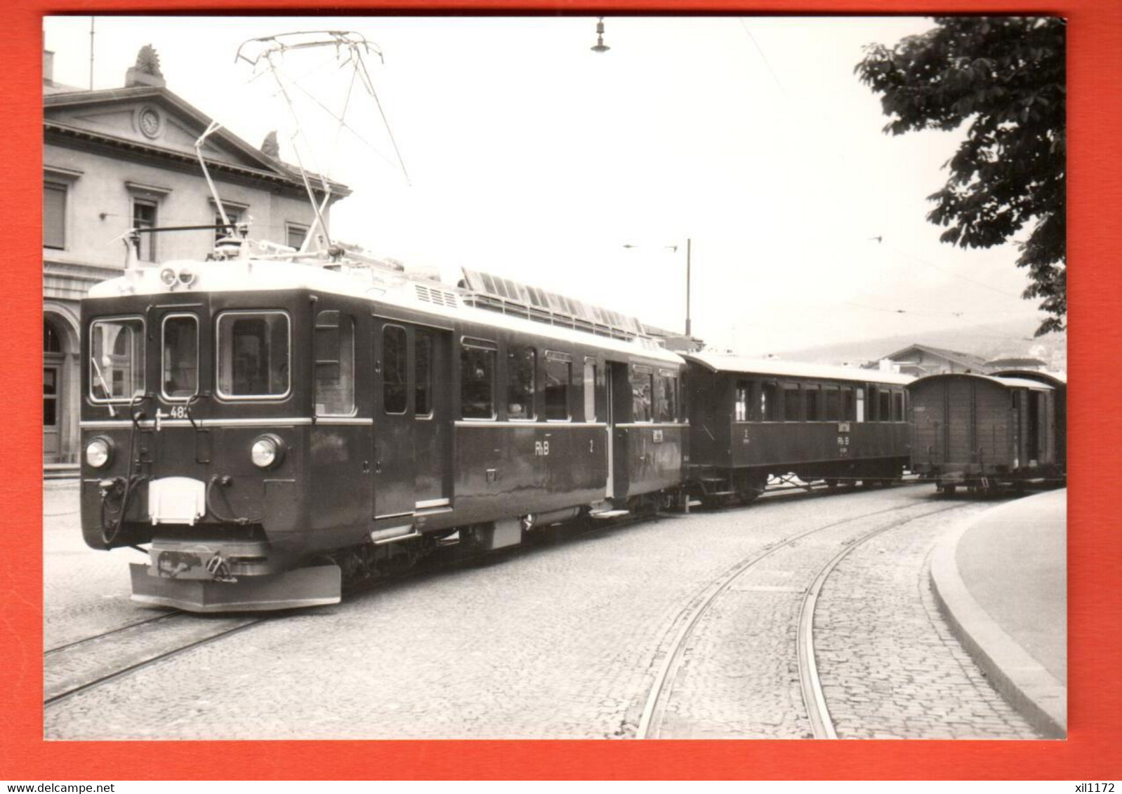 CAG-04 RHB Rhätische Bahn Automotrice ABFe 4/4 485 Bahnhof Chur Photo Sutter 1961 Repro BVR Gross Format Nicht Gelaufen - Chur