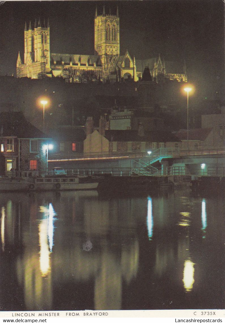 Postcard Lincoln Minster From Brayford My Ref B24890MD - Lincoln