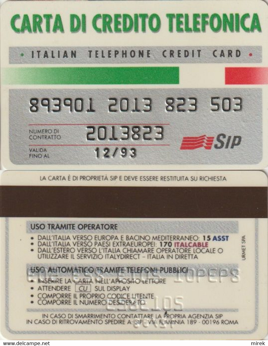792/ Italy; Carta Di Credito (4016); 12/93 - Usages Spéciaux