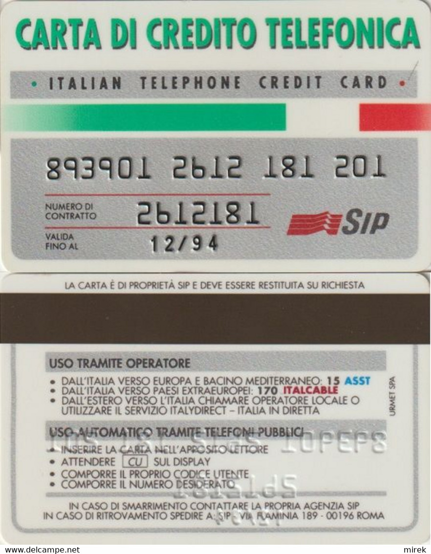 793/ Italy; Carta Di Credito (4016); 12/94 - Usages Spéciaux
