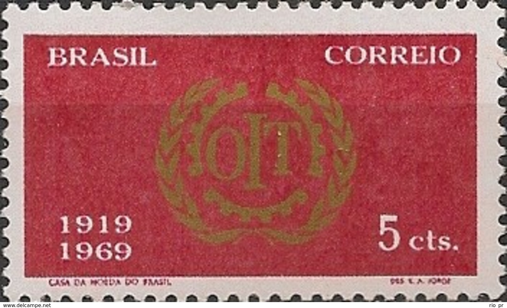 BRAZIL - 50th ANNIVERSARY OF THE ILO 1969 - MNH - OIT