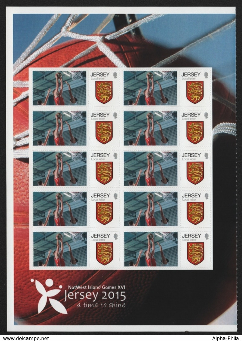 Jersey 2015 - Mi-Nr. 1866 ** - MNH - Halber Smiler Bogen Links - Basketball - Jersey