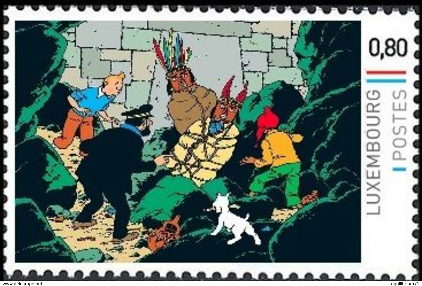 Timbre Privé** - Kuifje / Tintin - Milou / Bobbie - Haddock - Le Temple Du Soleil / De Zonnetempel / Der Sonnentempel - Film