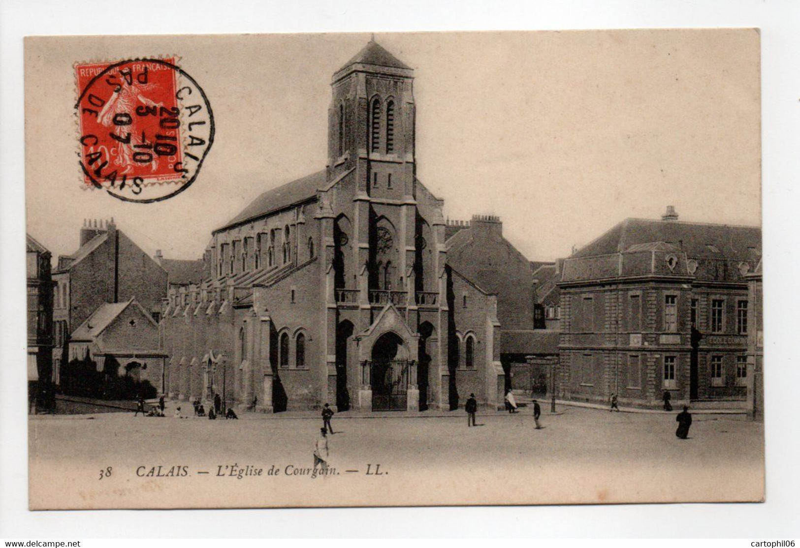 - CPA CALAIS (62) - L'Eglise De Courgain 1907 - Editions Lévy N° 38 - - Calais