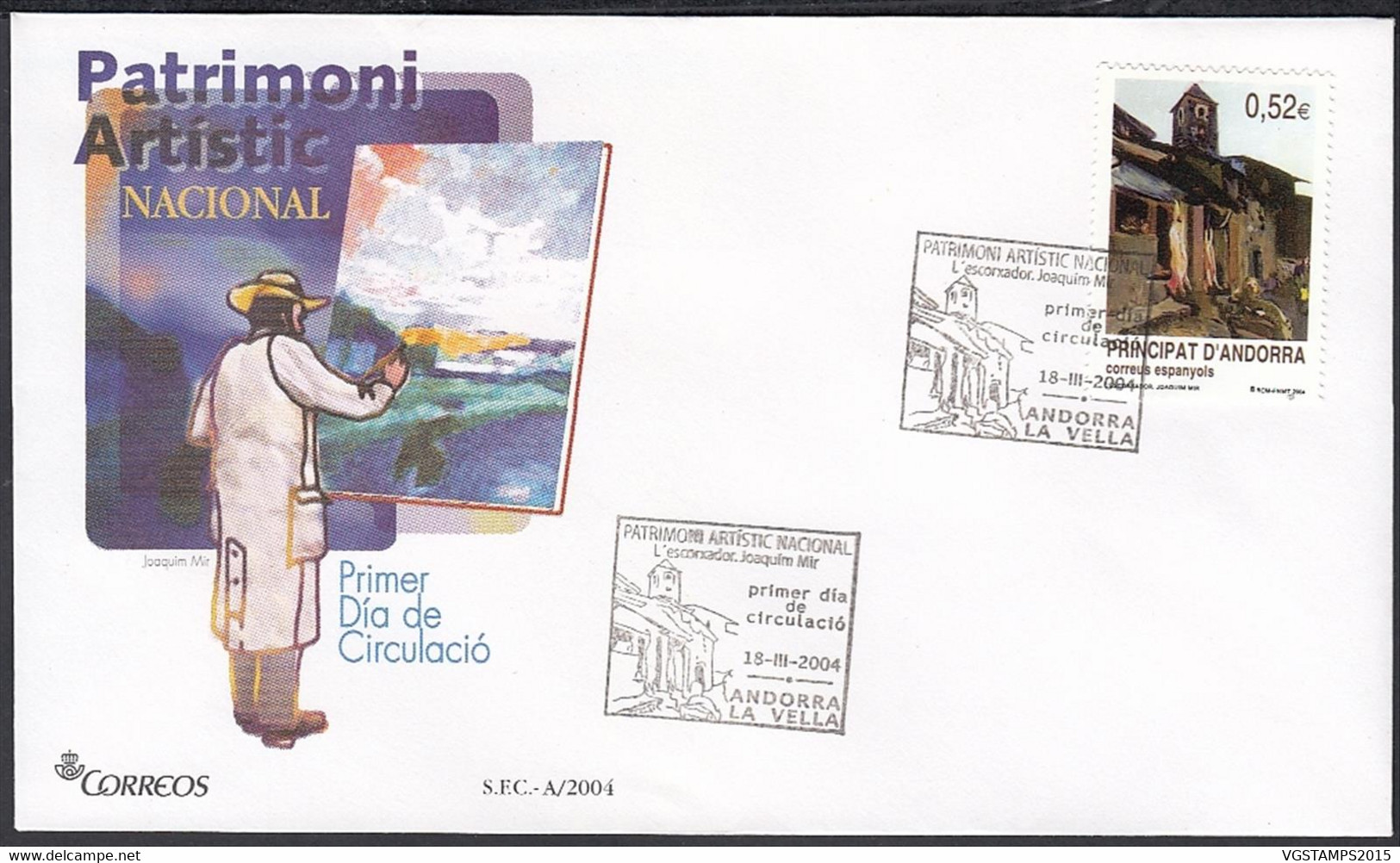 Andorre  2004 - Andorre Espagnole-  FDC. Yvert  Nº 301. Theme: Peinture..............  (EB) DC-10001 - Andorre