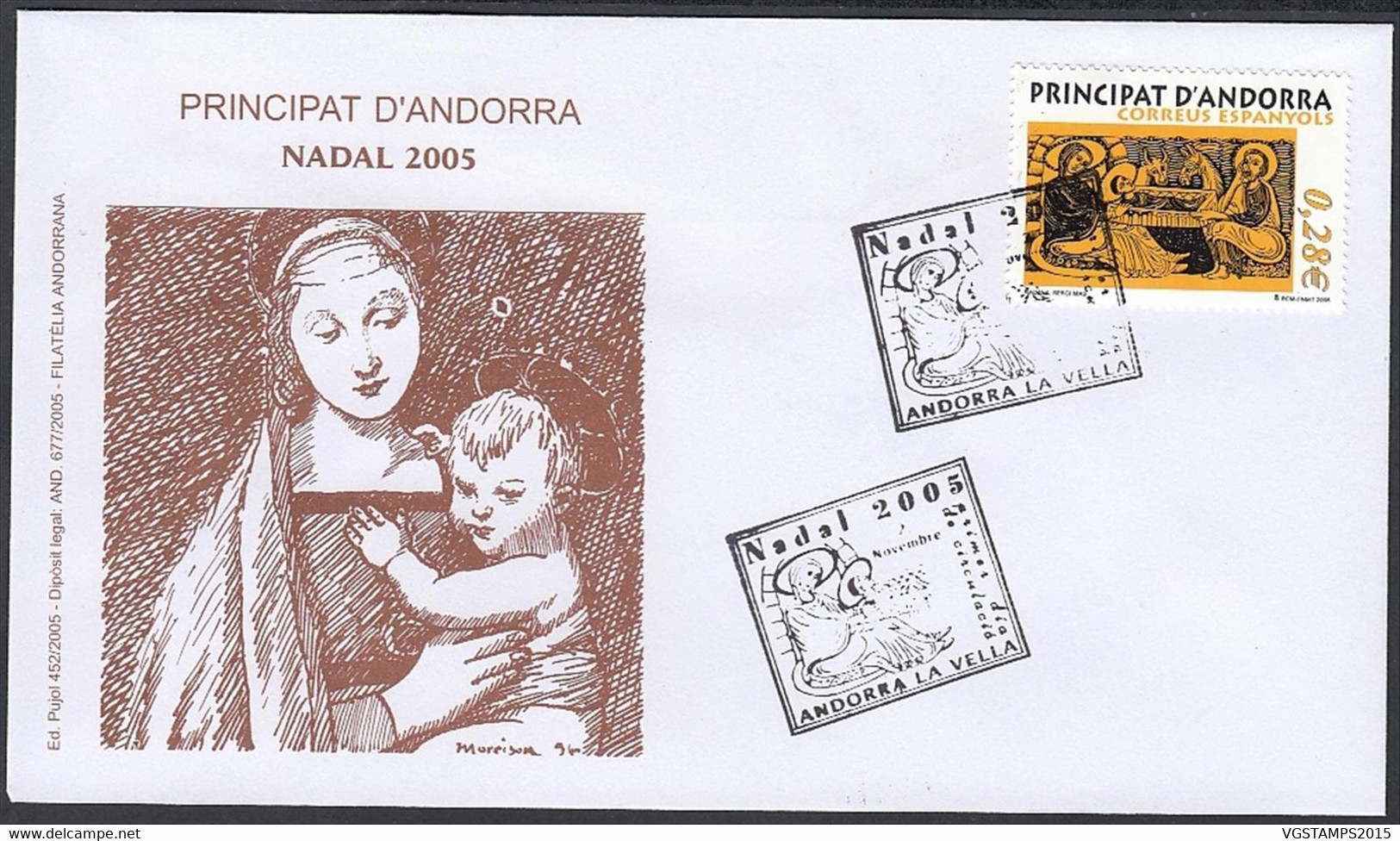 Andorre  2005 - Andorre Espagnole-  FDC. Yvert  Nº 318. Theme: Noël...........  (EB) DC-10004 - Andorre