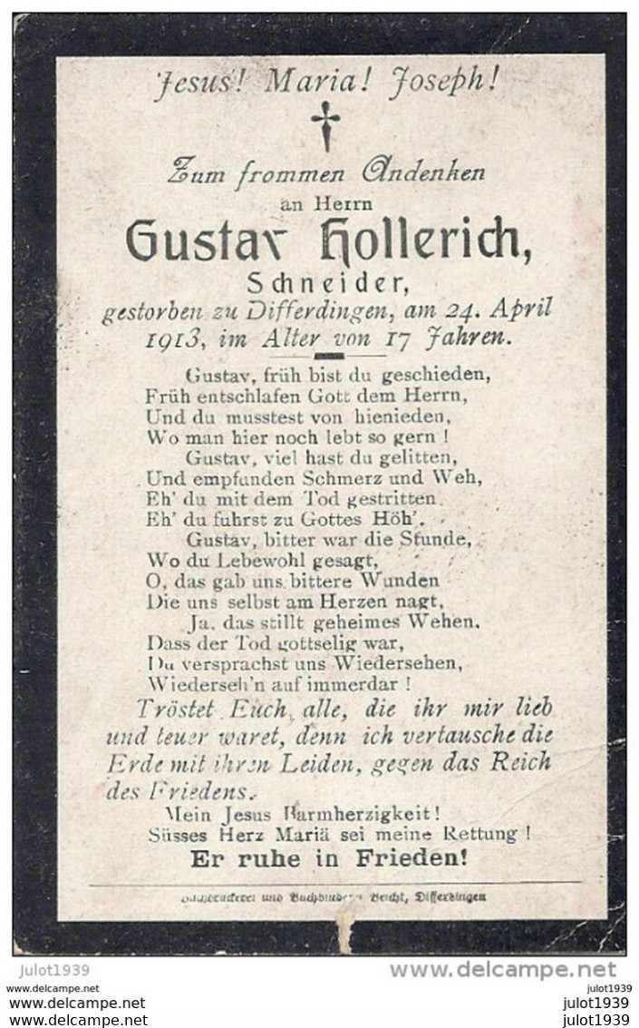DIFFERDANGE ..-- Gustav HOLLERICH , Schneider , 1896 , 1913 . - Differdingen