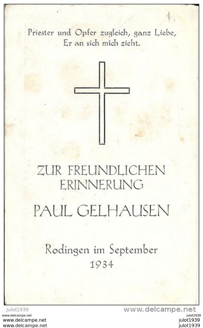 RODANGE ..-- Zur Freundlichen Erinnerung  PAUL GELHAUSEN  1934 . - Rodange