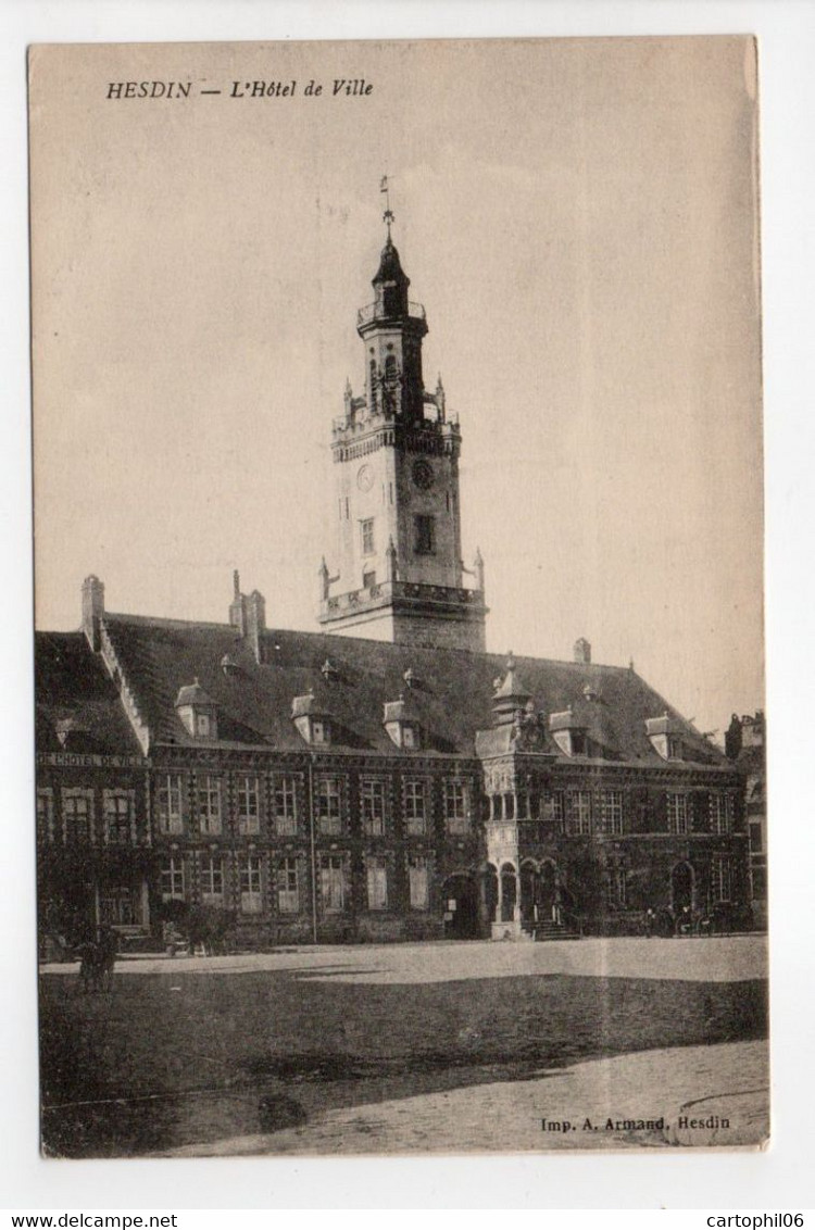 - CPA HESDIN (62) - L'Hôtel De Ville 1916 - Edition Armand - - Hesdin