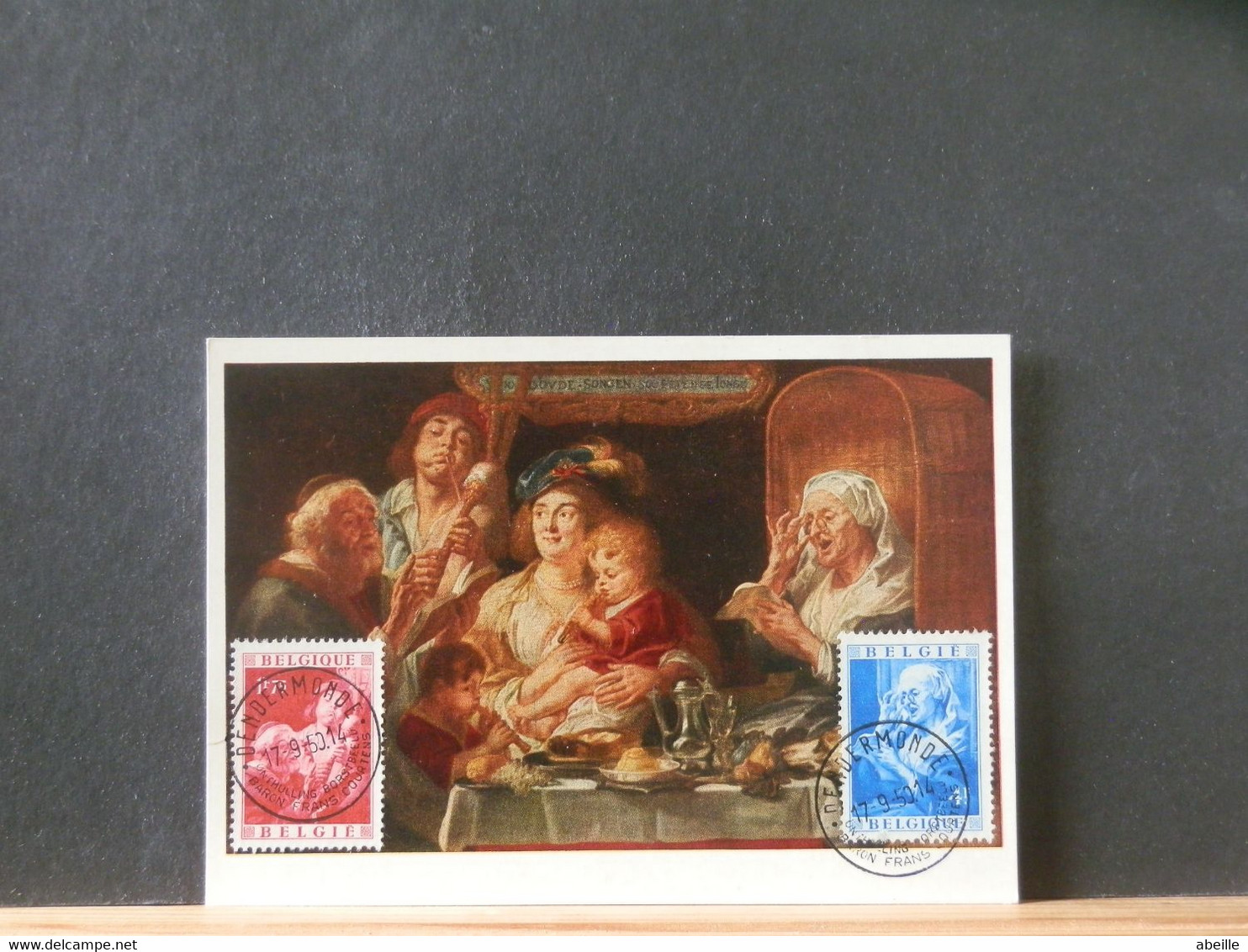 5618  CARTE MAX.  J. JORDAENS NR. 793/4 COTE TIMBRES 90 EURO - 1934-1951