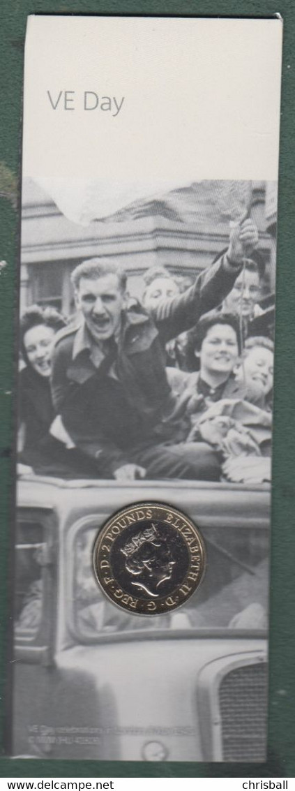 Great Britain UK £2 Coin VE Day- 2020 Brilliant Unc Royal Mint Information Card - 2 Pounds