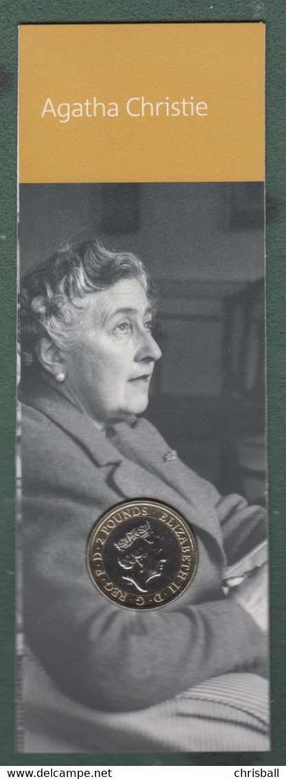 Great Britain UK £2 Coin Agatha Christie - 2020 Brilliant Unc Royal Mint Information Card - 2 Pounds