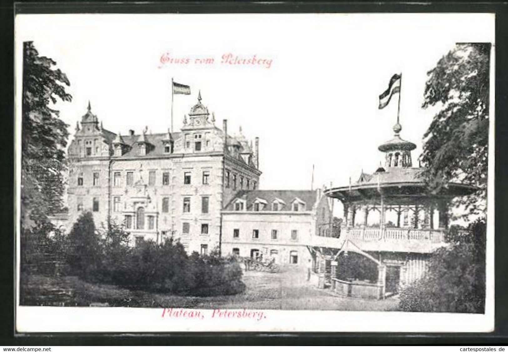 AK Petersberg, Schloss Und Pavillon Auf Dem Plateau - Petersberg