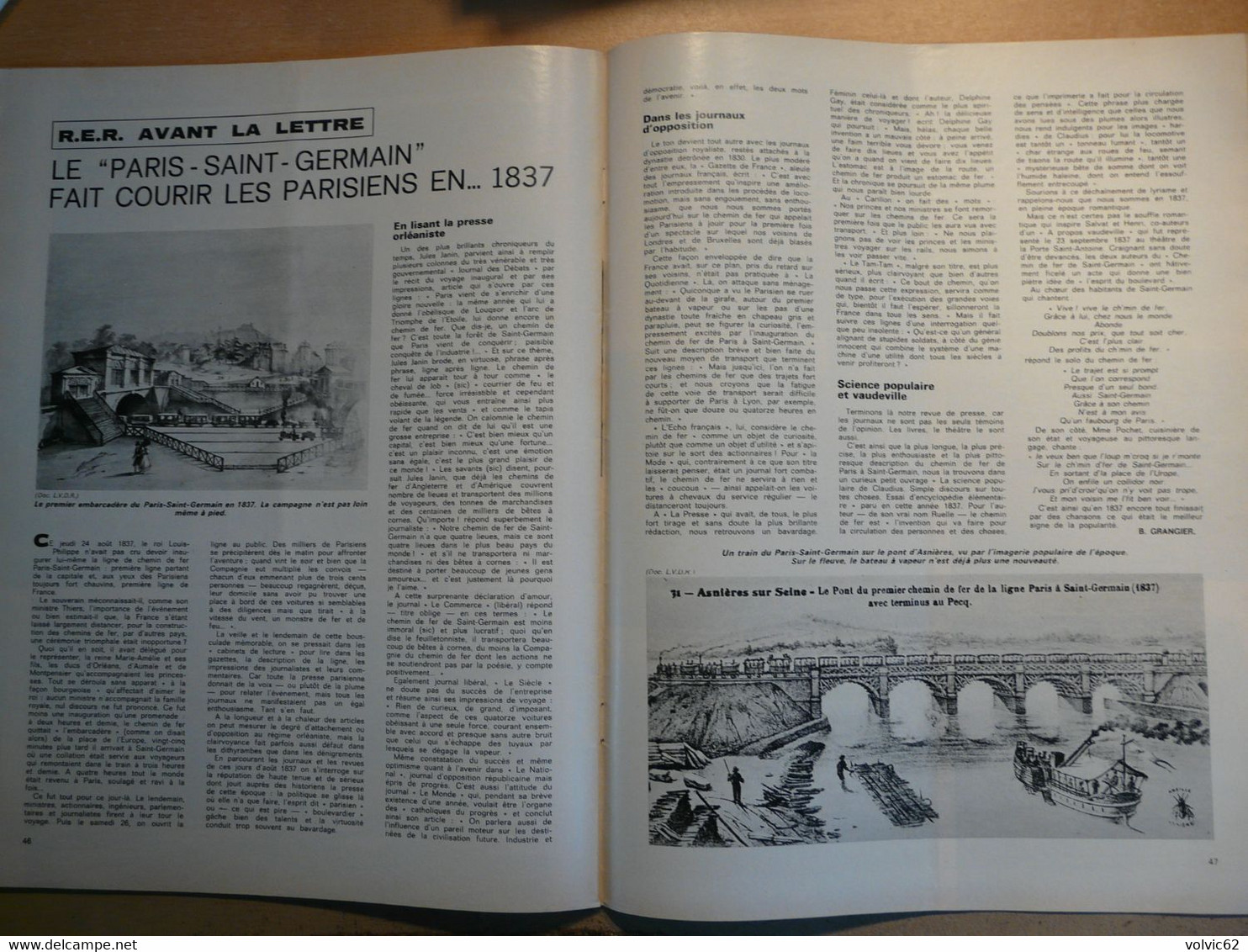 Vie du Rail 1365 1972 Chauffailles lamure sur azergues digoin Paris saint germain tueil vesinet pecq  francois longchamp