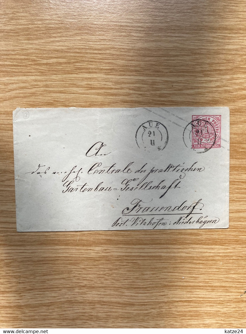 Sachsen Stempel "Aue" - Postal  Stationery