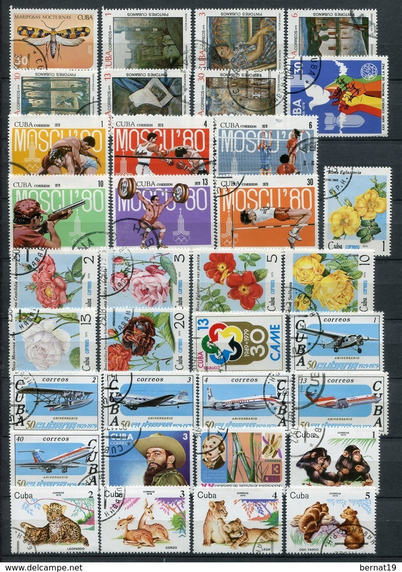 Cuba 1979 Completo Sin Hojas Bloque Usado. - Volledig Jaar