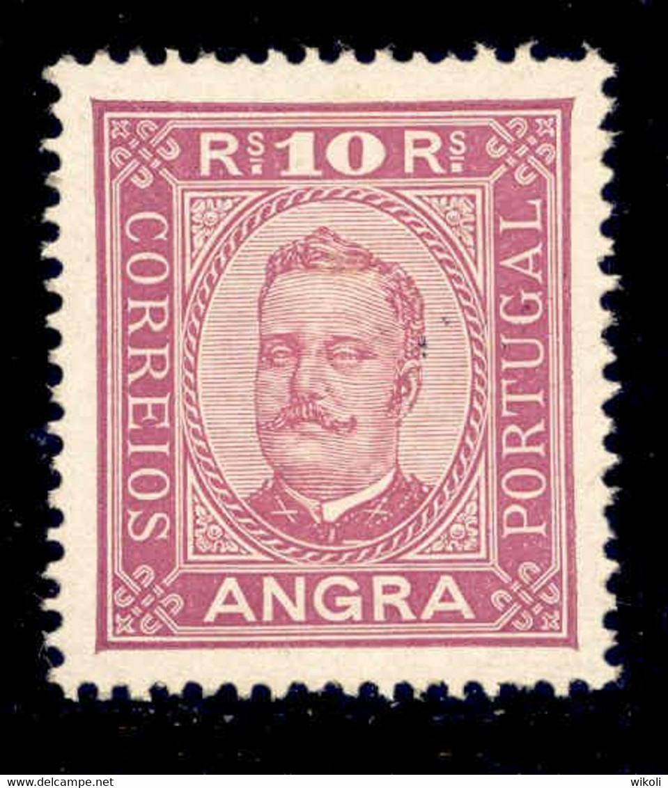 ! ! Angra - 1892 D. Carlos 10 R (Perf. 13 1/2) - Af. 02 - MH - Angra